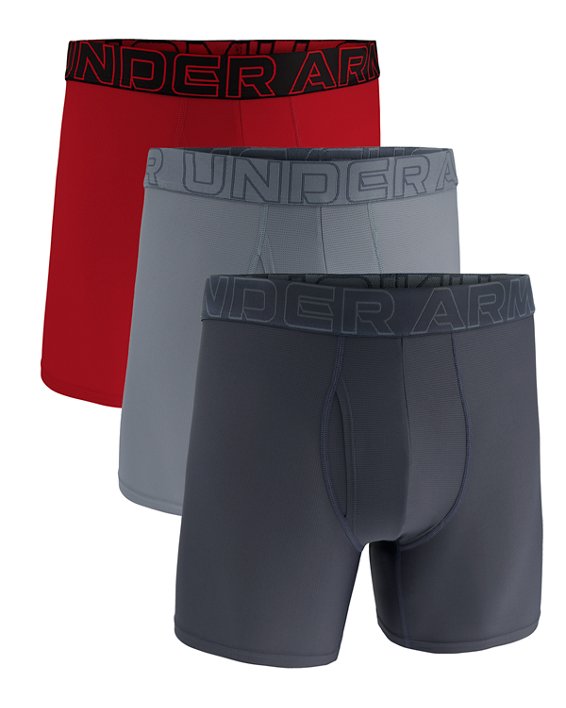 Men's UA Performance Tech™ Mesh 6" 3-Pack Boxerjock® in Gray image number 2
